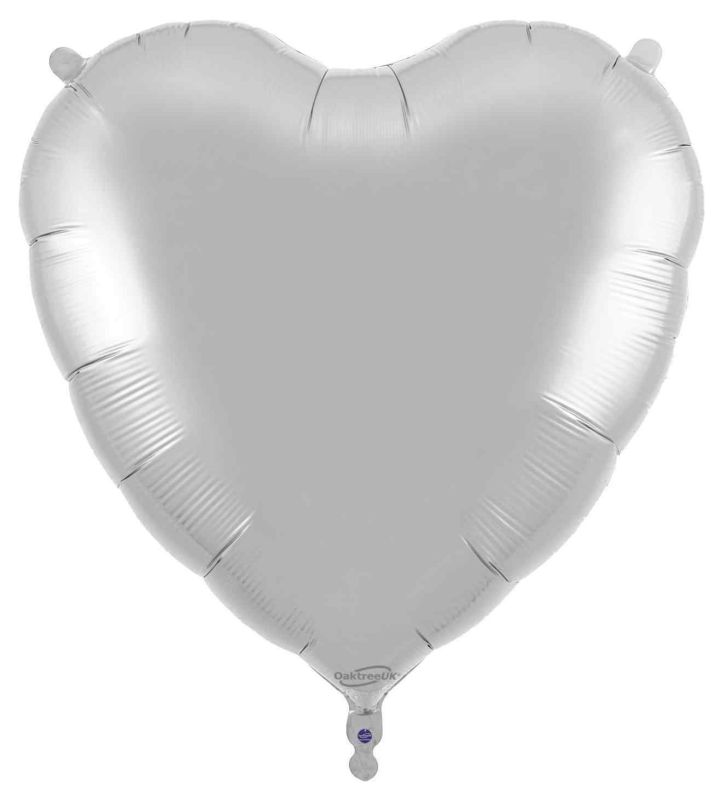 36" Oaktree Heart Silver Foil Balloon