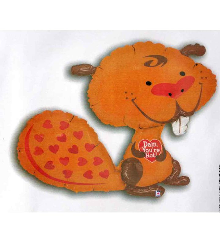 37" Dam You're Hot Beaver Foil Balloon