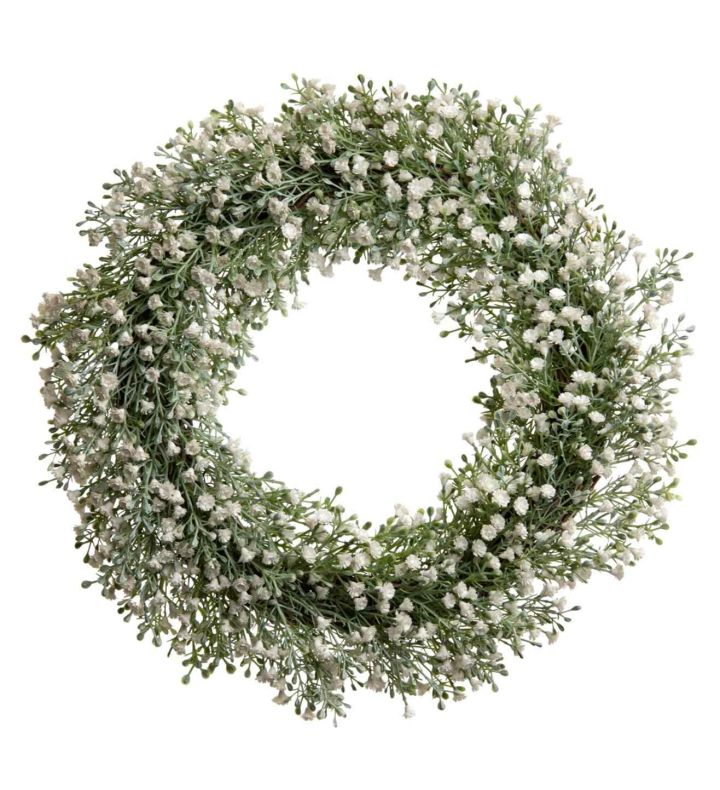 38cm Gypsophila Wreath White