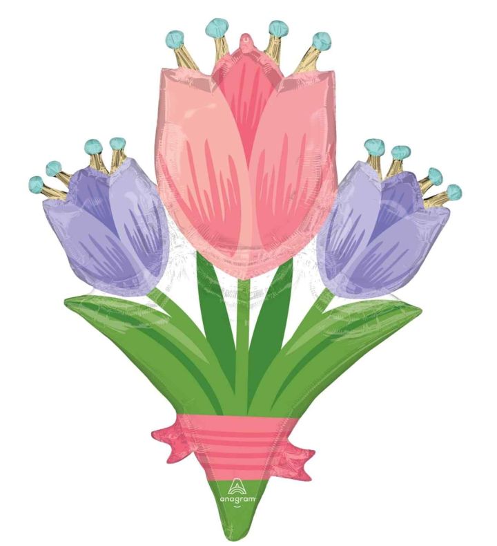 38" Spring Tulips Supershape Foil Balloon