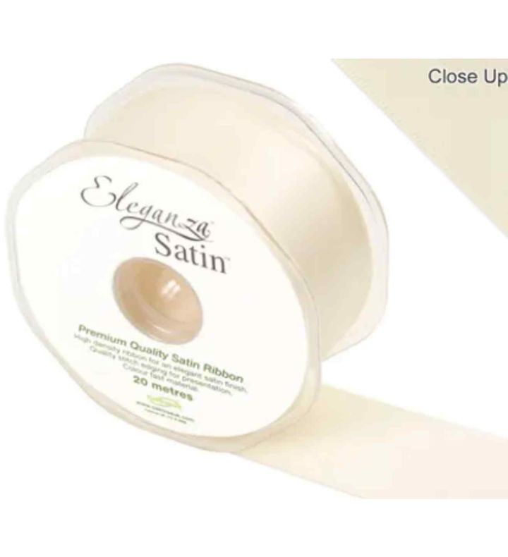 Eleganza Double Faced Satin 38mm x 20m Cream