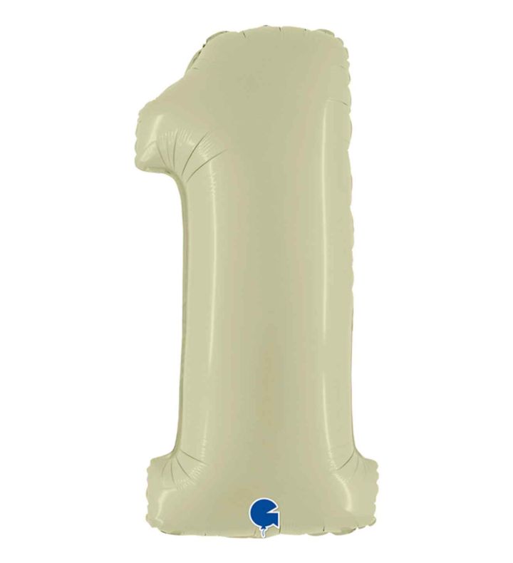 40" Grabo Satin Olive Green Number 1 Foil Balloon
