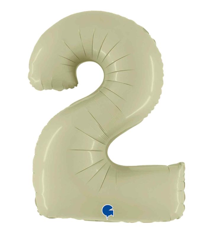 40" Grabo Satin Olive Green Number 2 Foil Balloon