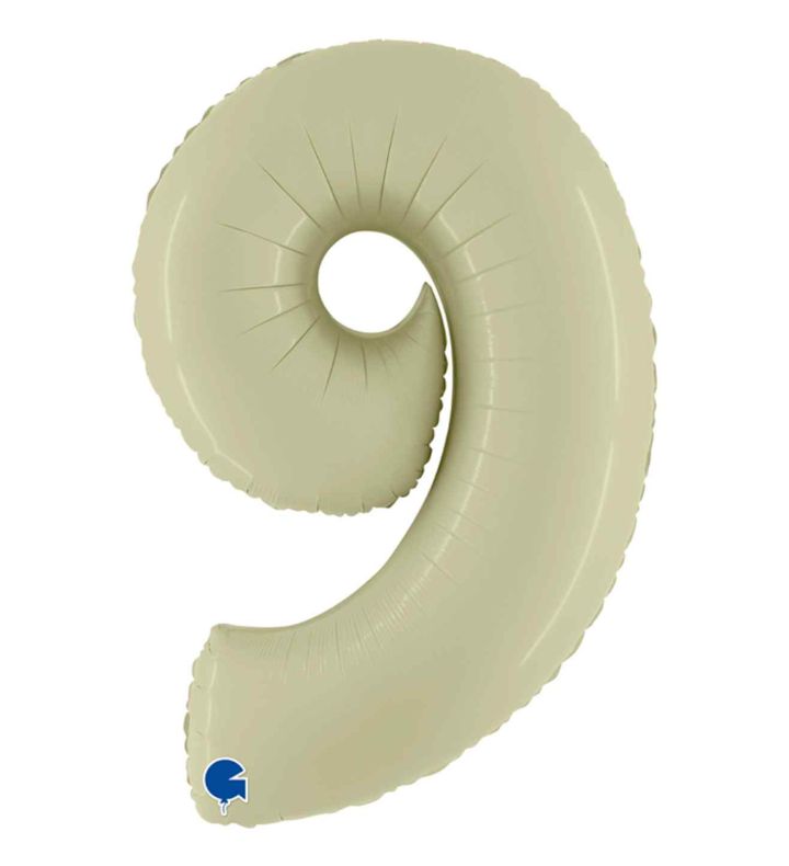 40" Grabo Satin Olive Green Number 9 Foil Balloon