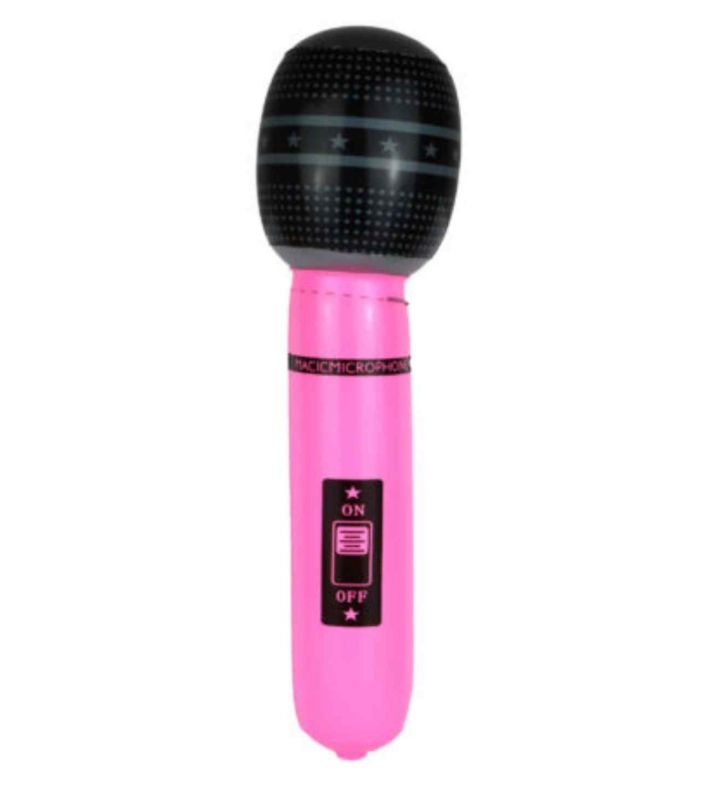 40cm Inflatable Microphone Neon Pink