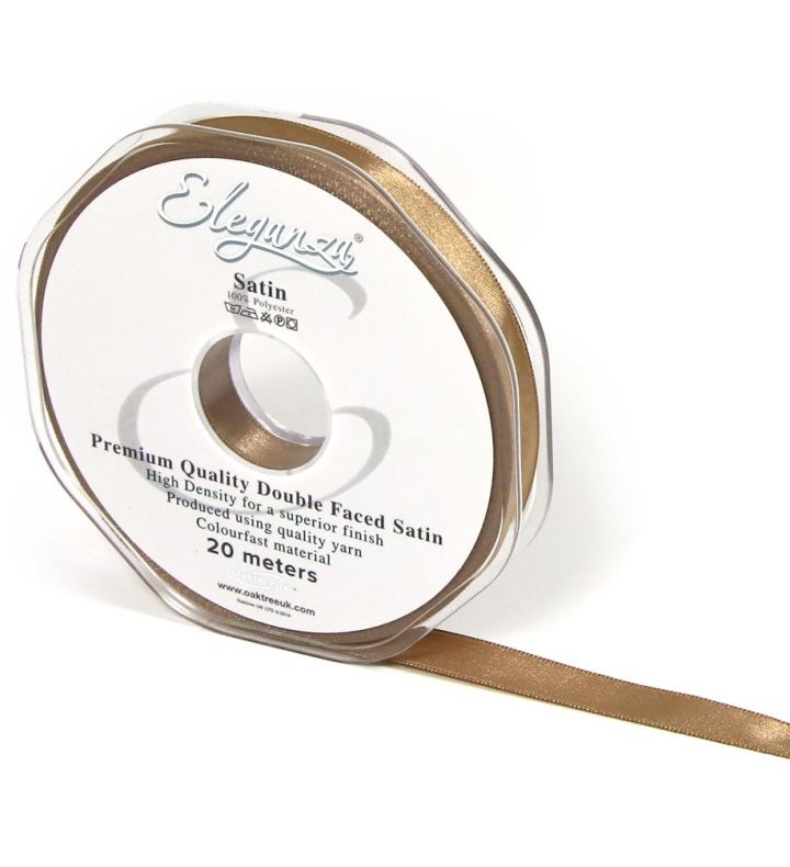 Eleganza Satin Double Faced Mocha 10mm x 20m