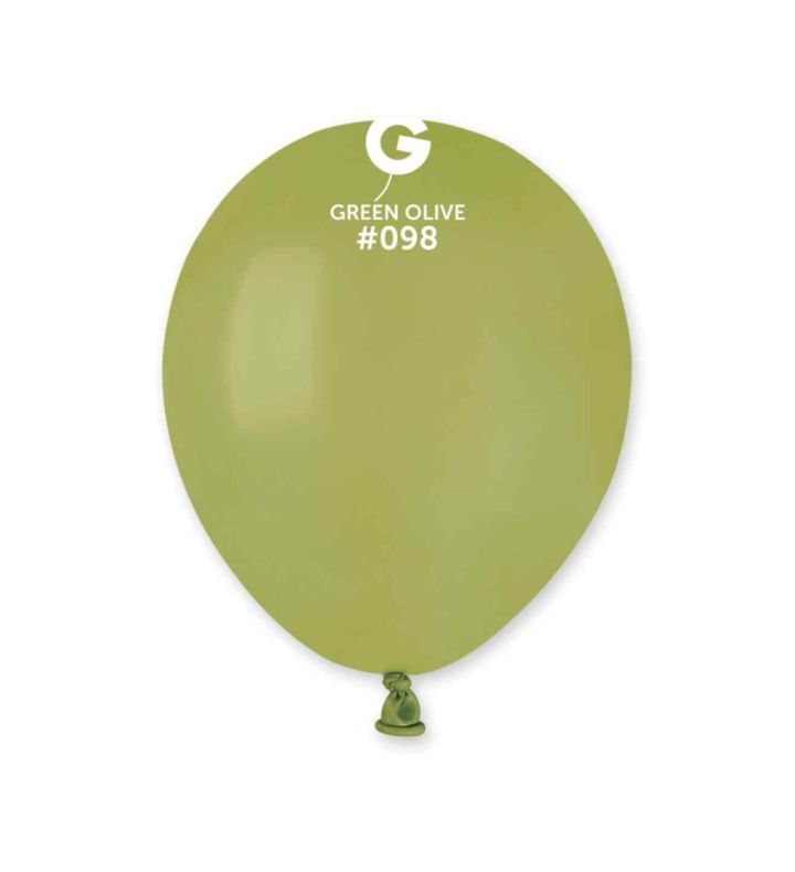 5" Gemar Green Olive 098 Latex Balloons 50ct