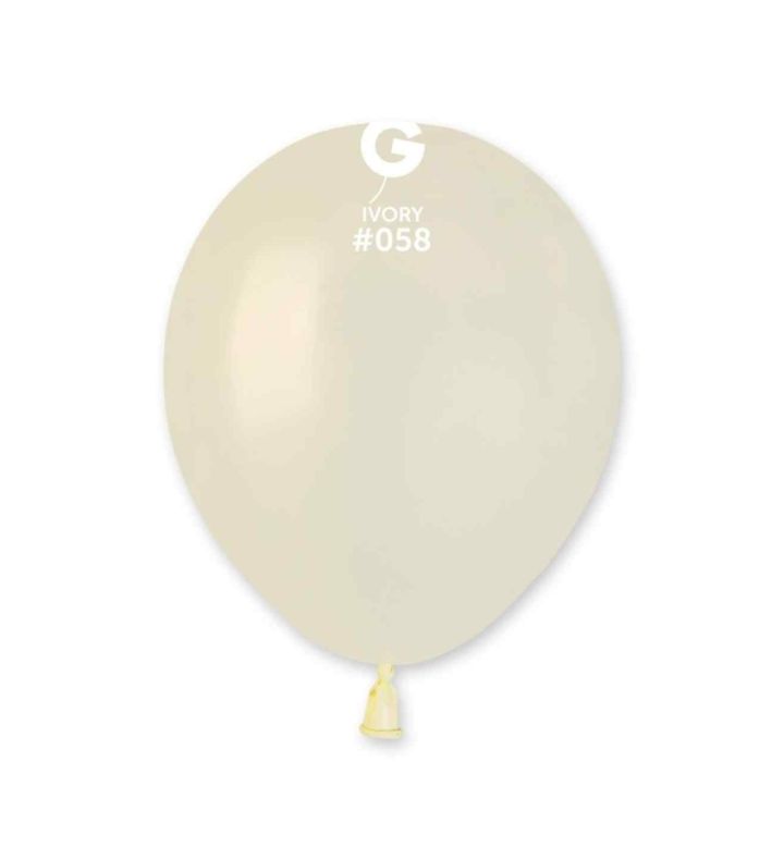 5" Gemar Ivory 059 Latex Balloons 50ct