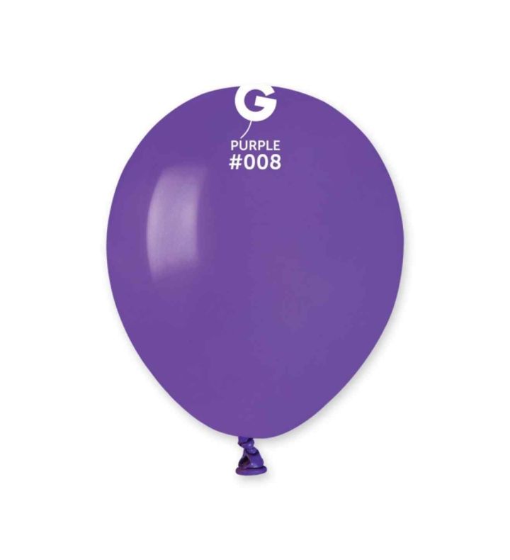 5" Gemar Purple 008 Latex Balloons 50ct