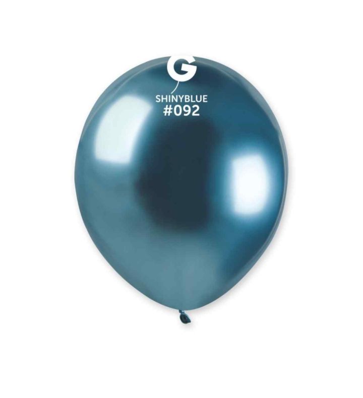 5" Gemar Shiny Blue 092 Latex Balloons 50ct