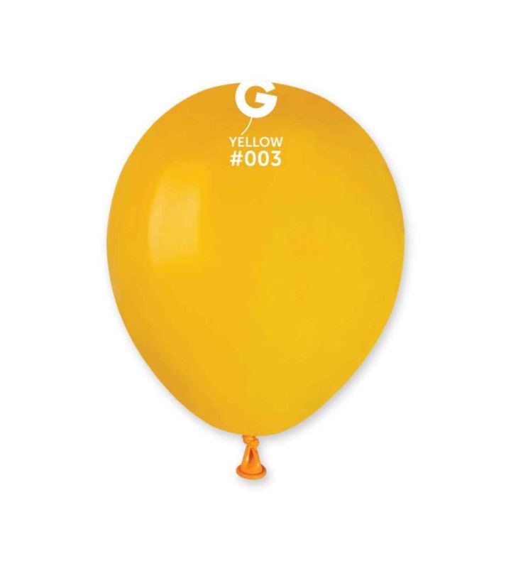 5" Gemar Yellow 003 Latex Balloons 50ct