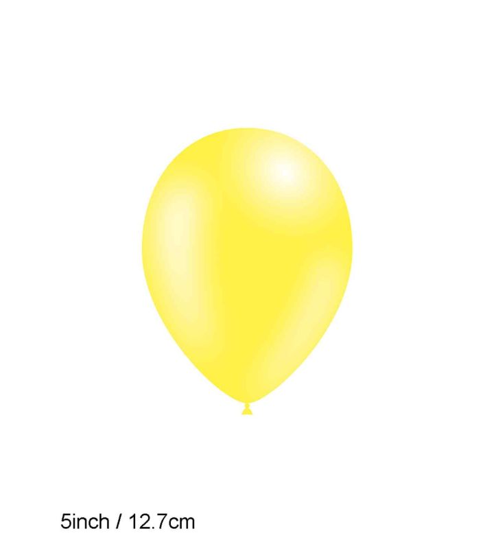 5" Decotex Fashion Yellow 11 Latex Ballons 100ct
