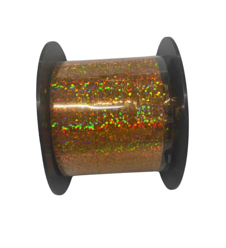 5mm Holographic Orange Curling Ribbon