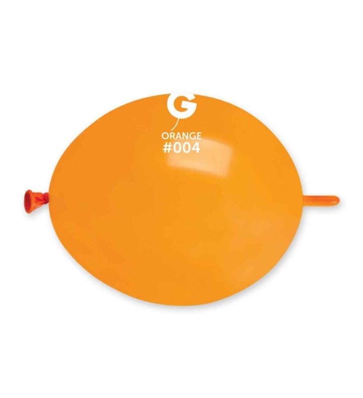 6" Gemar Orange 004 Link Latex Balloons 100ct