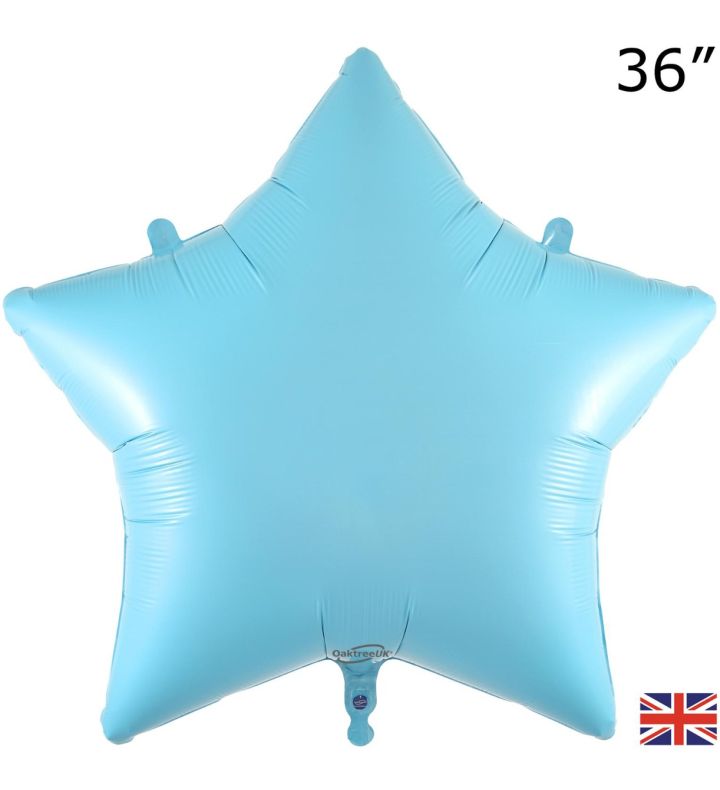 36" Oaktree Star Matte Blue Foil Balloon