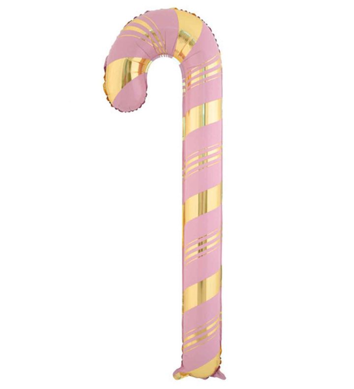 60x150cm Bamboo Party Pink/Gold Candy Cane