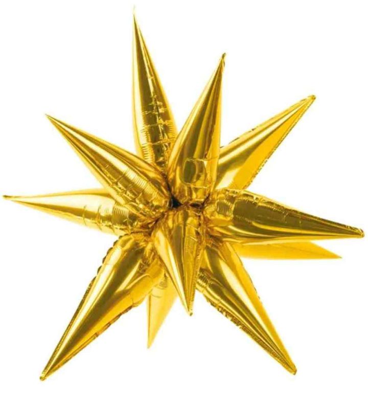 63.5cm Gold Starburst  Bamboo Party Foil Balloon