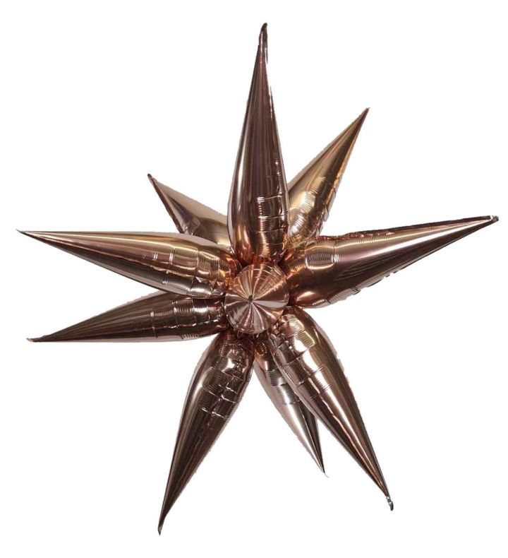 63.5cm Rose Gold Starburst Bamboo Party Foil Balloon