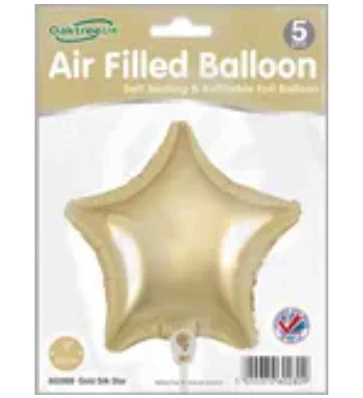 9" Oaktree Gold Silk Star Foil 5pcs
