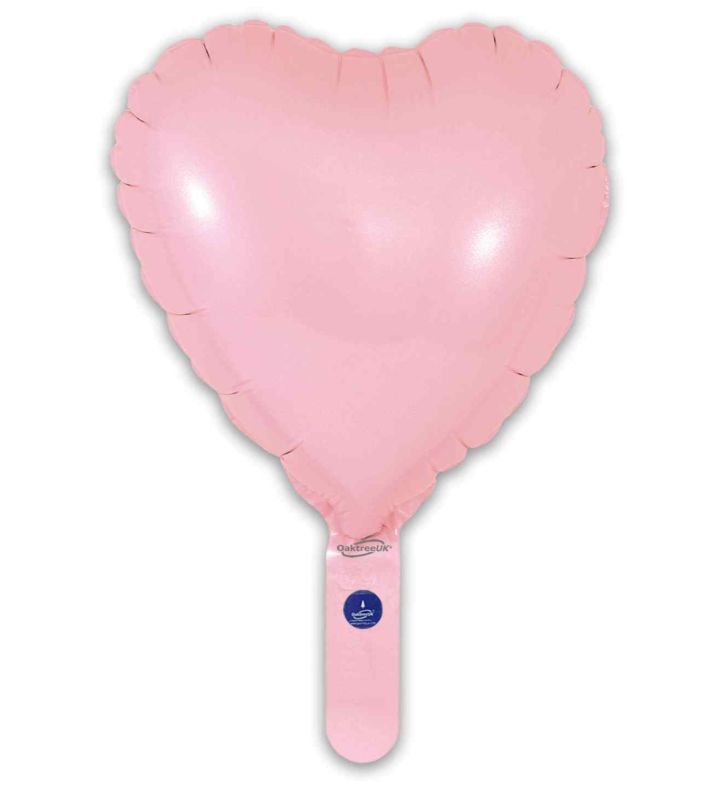 9" Oaktree Matte Pink Heart 5pcs
