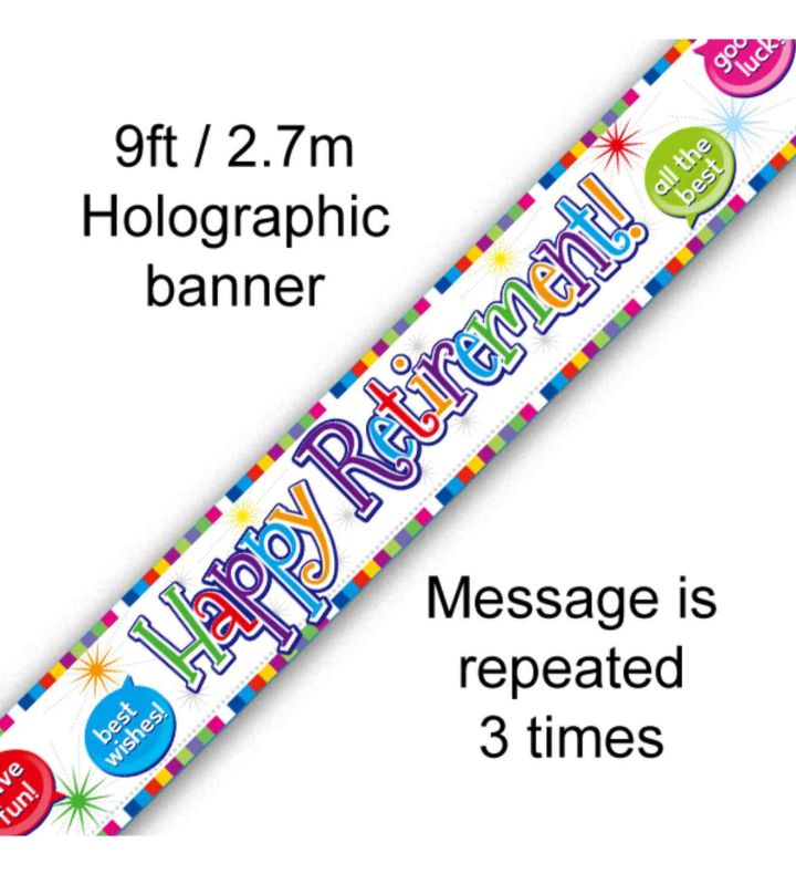 9ft Oaktree 'Happy Retirement' Holo Banner