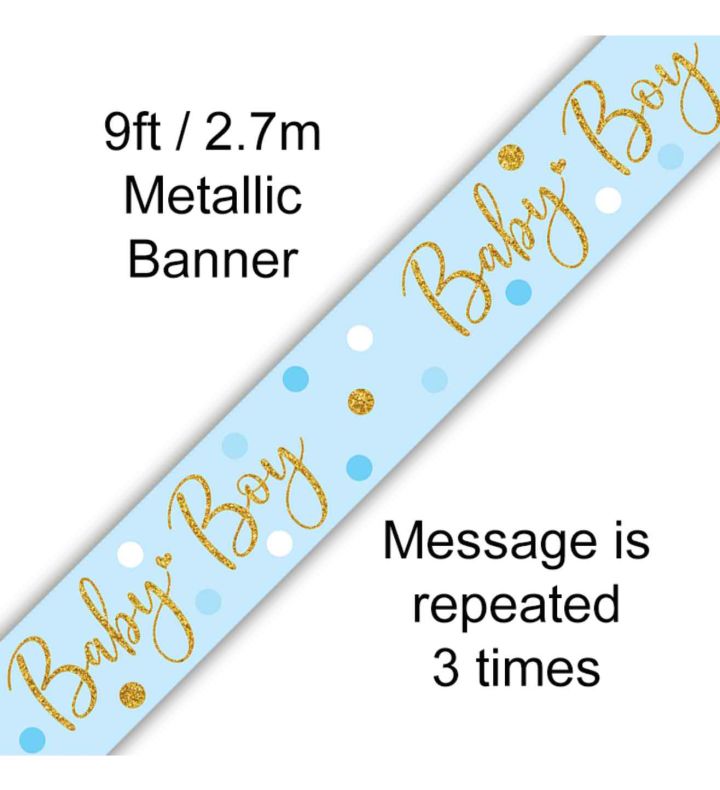9ft Oaktree 'Baby Boy' Dots Holo Banner