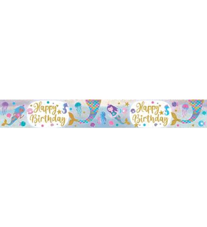 9ft Shimmering Mermaid Iridescent Birthday Banner