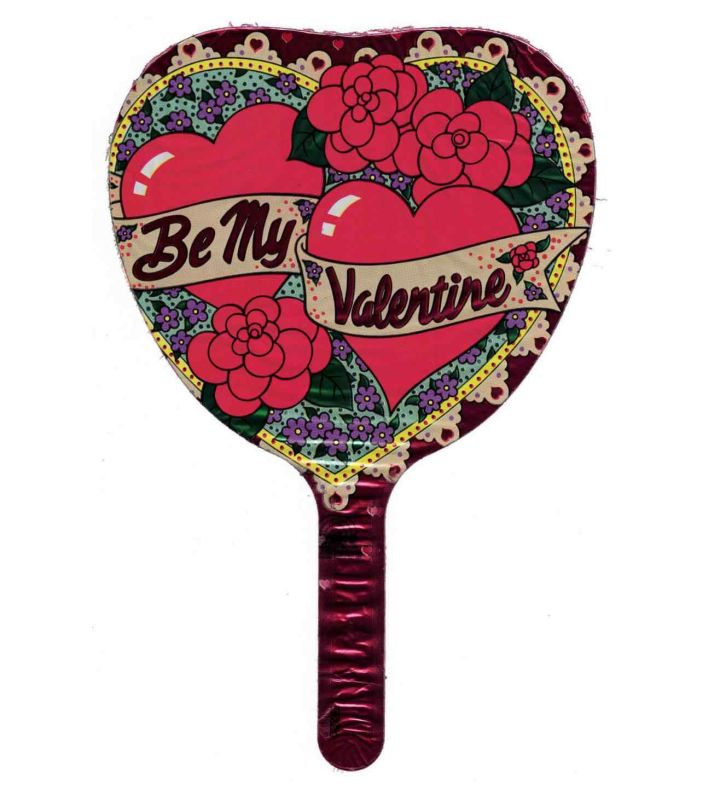 9" Be My Valentine Scroll Heart Anagram Foil Balloon