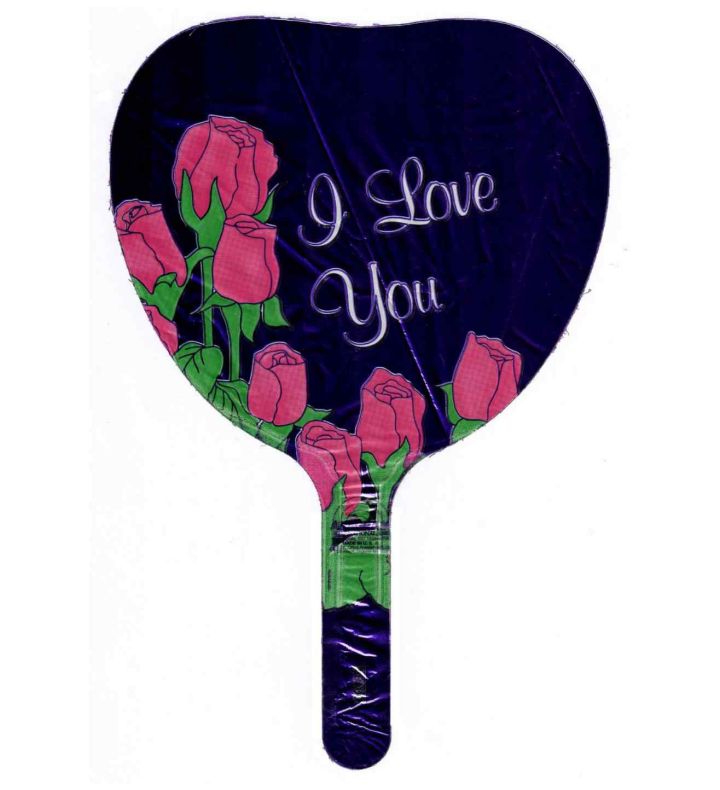 9" I Love You With Pink Roses Heart Anagram Foil Balloon