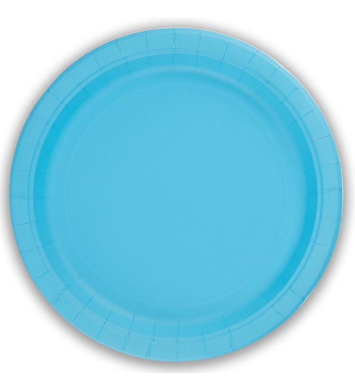 9" Paper Plates Light Blue Oaktree 8ct