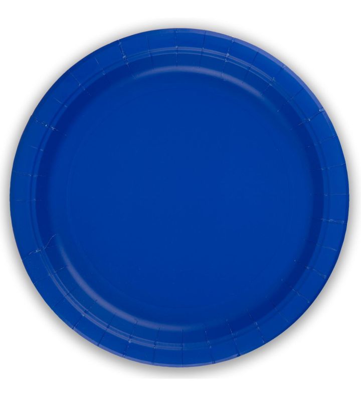 9" Paper Plates Royal Blue Oaktree 8ct