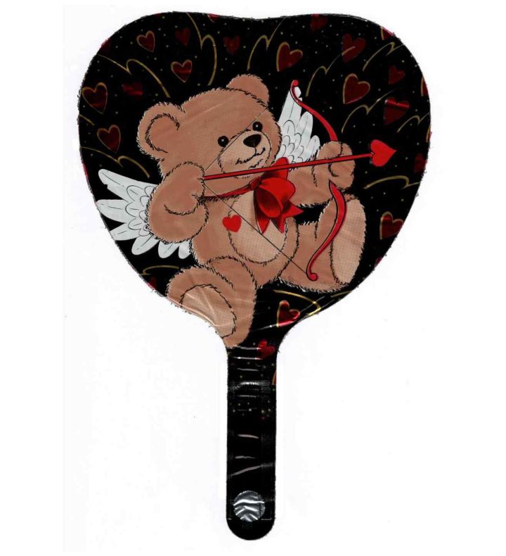 9" Teddy Bear with Arrow Heart Anagram Foil Balloon