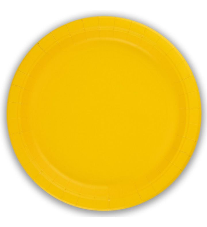 9" Paper Plates Yellow Oaktree 8ct