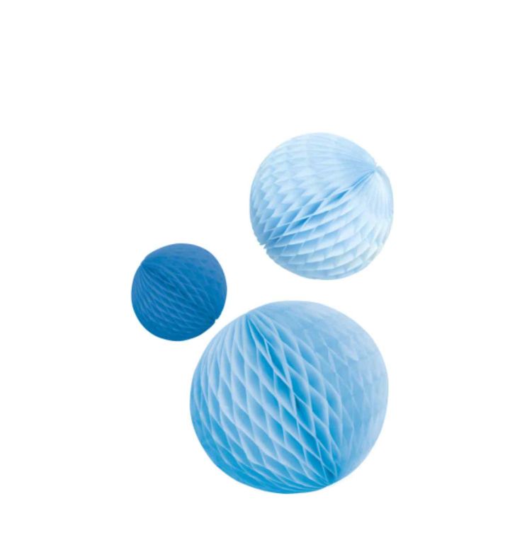 Sky Blue Honeycomb Decorations