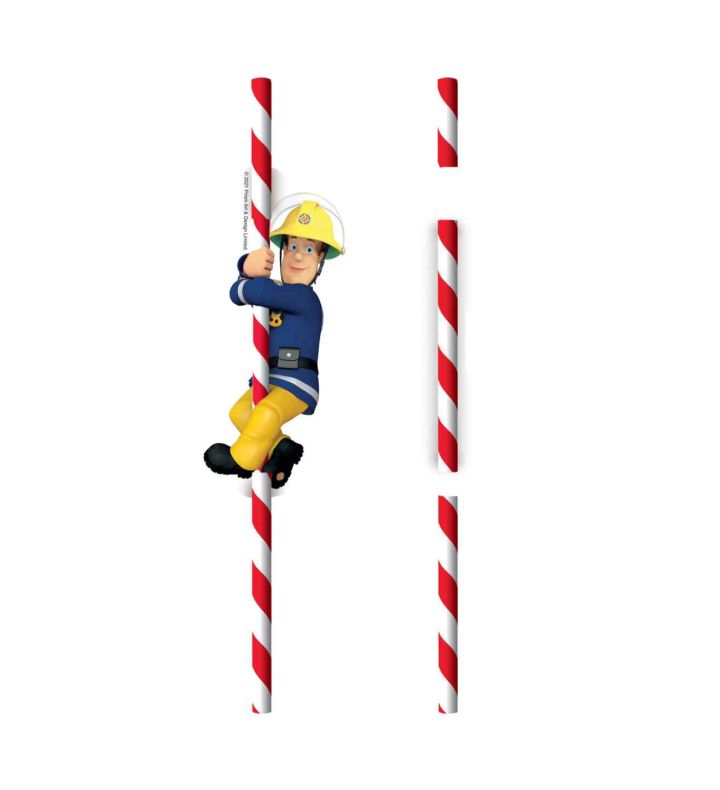 Fireman Sam Paper Straws 8ct