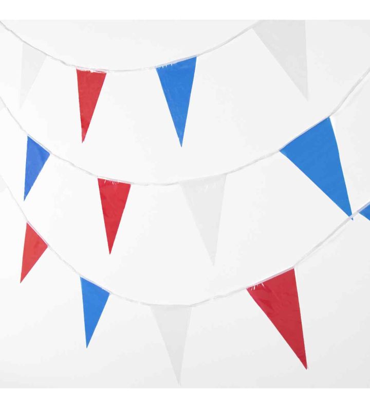 Red White & Blue Plastic Pennant Bunting 10m