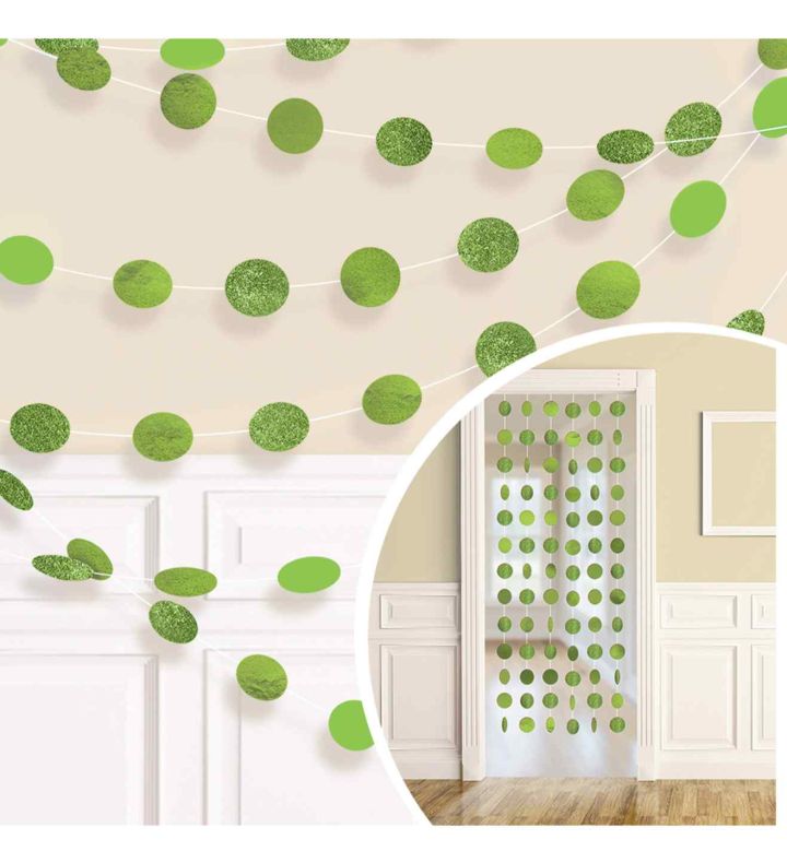 Kiwi Green Glitter String Decoration 2.13m