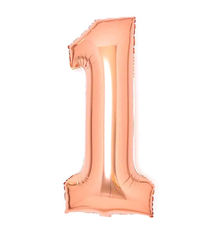 34" Amscan Number 1 Rose Gold Foil Balloon