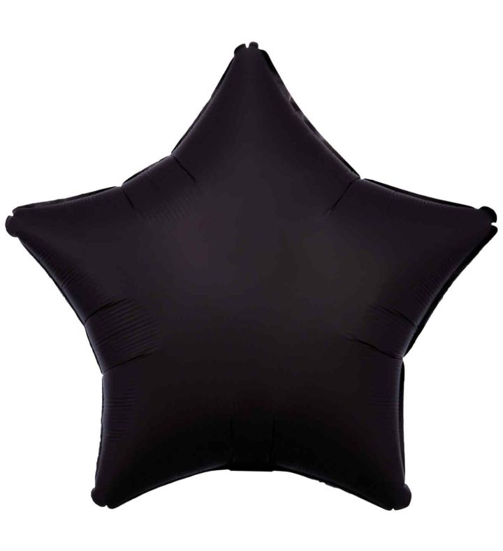 17" Amscan Silk Lustre Black Star Foil Balloon Packaged
