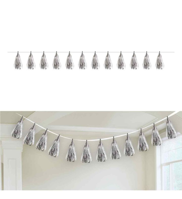 6m Silver Tassel Garland