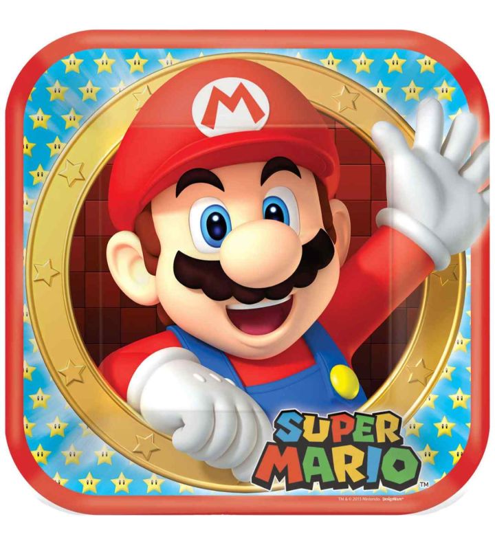Super Mario Square Paper Plates (8ct)