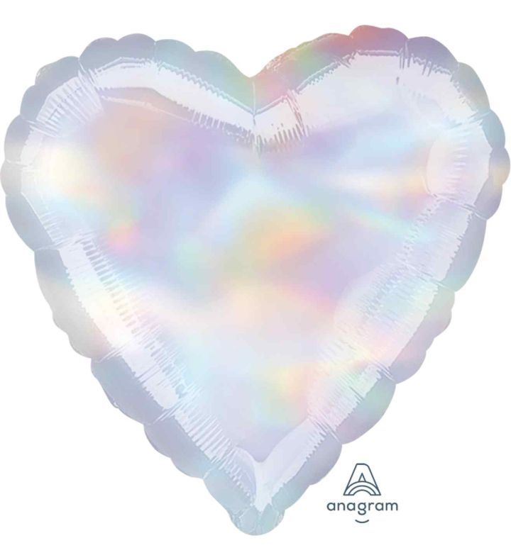 17" Iridescent Heart Foil Balloon
