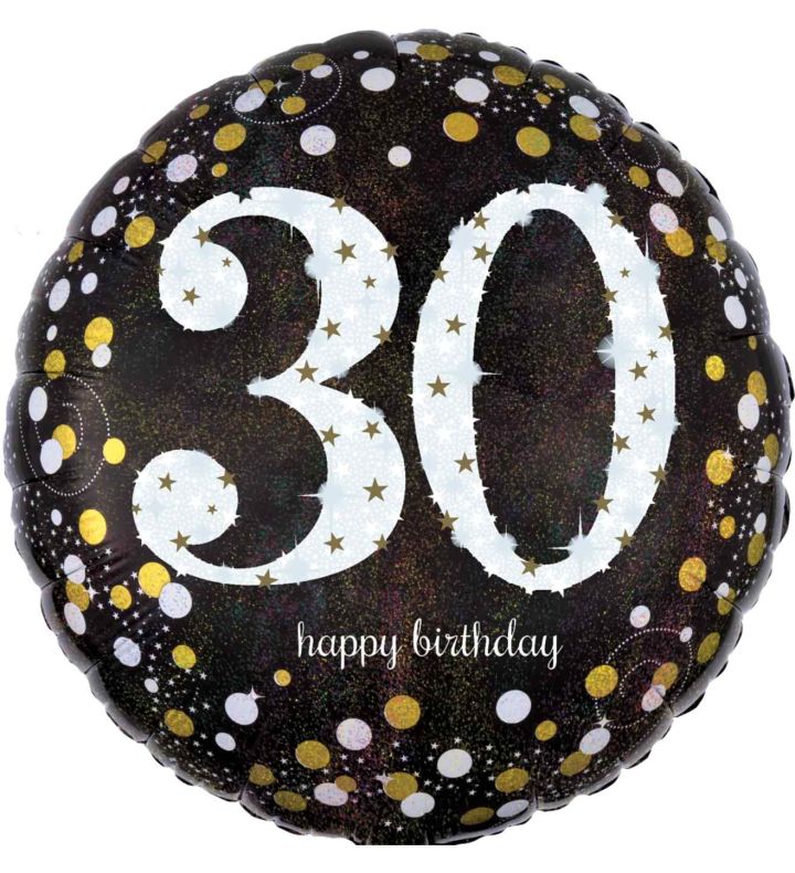 18" Gold Sparkling Celebration 30th Birthday Foil Balloon
