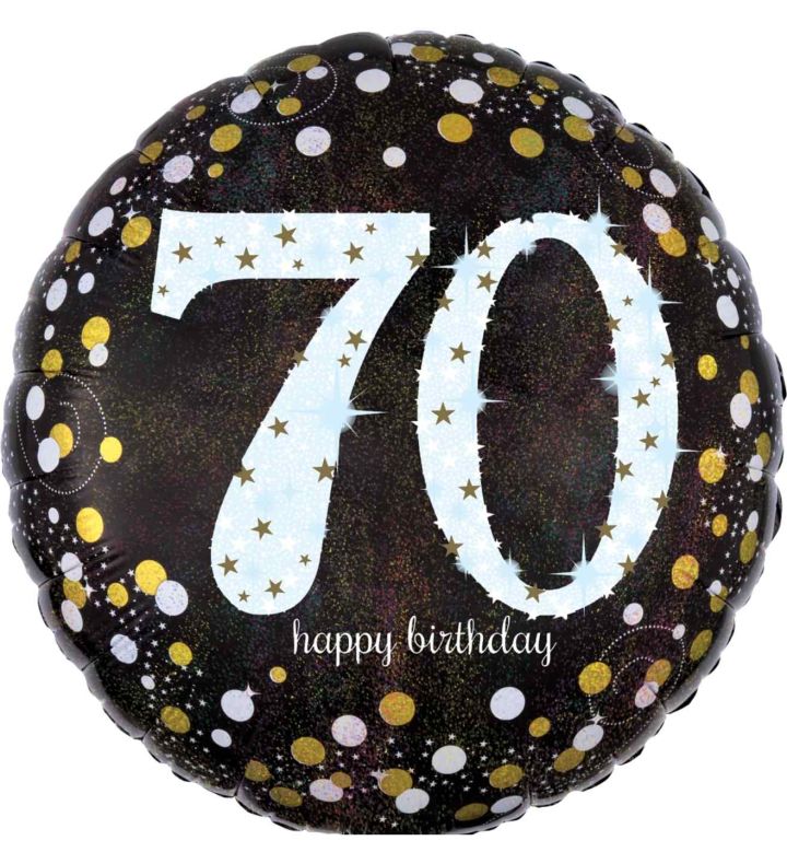 18" Gold Sparkling Celebration 70th Birthday Foil Balloon