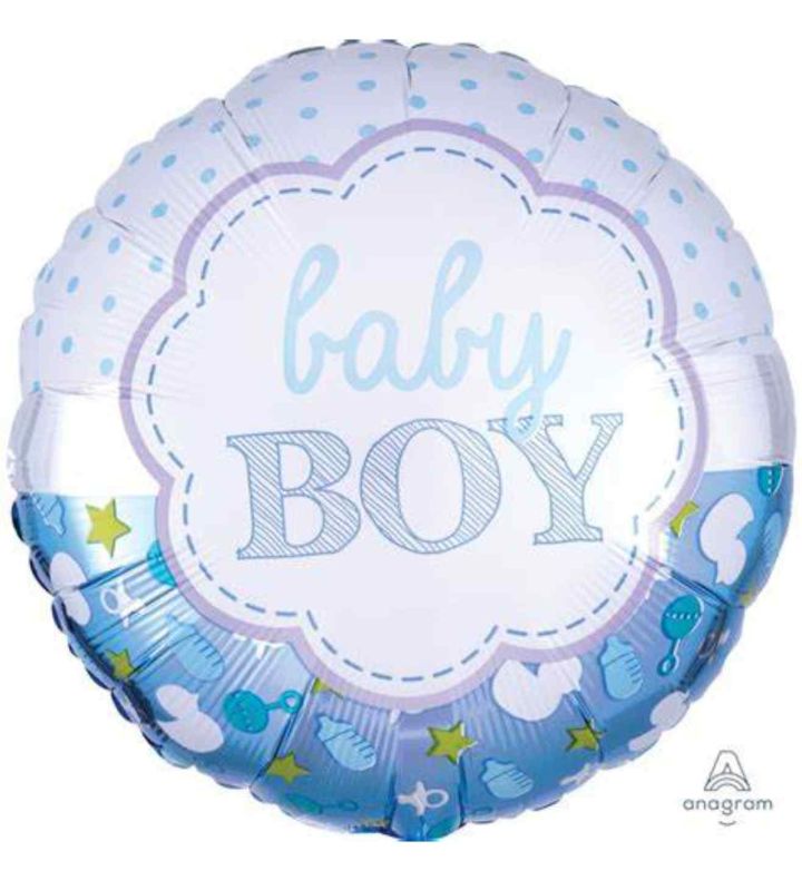17" Anagram Baby Boy Scallop Foil Balloon