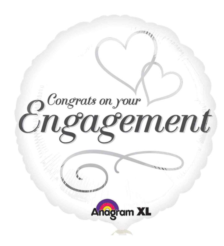 18" Two Hearts Engagement Foil Balloon