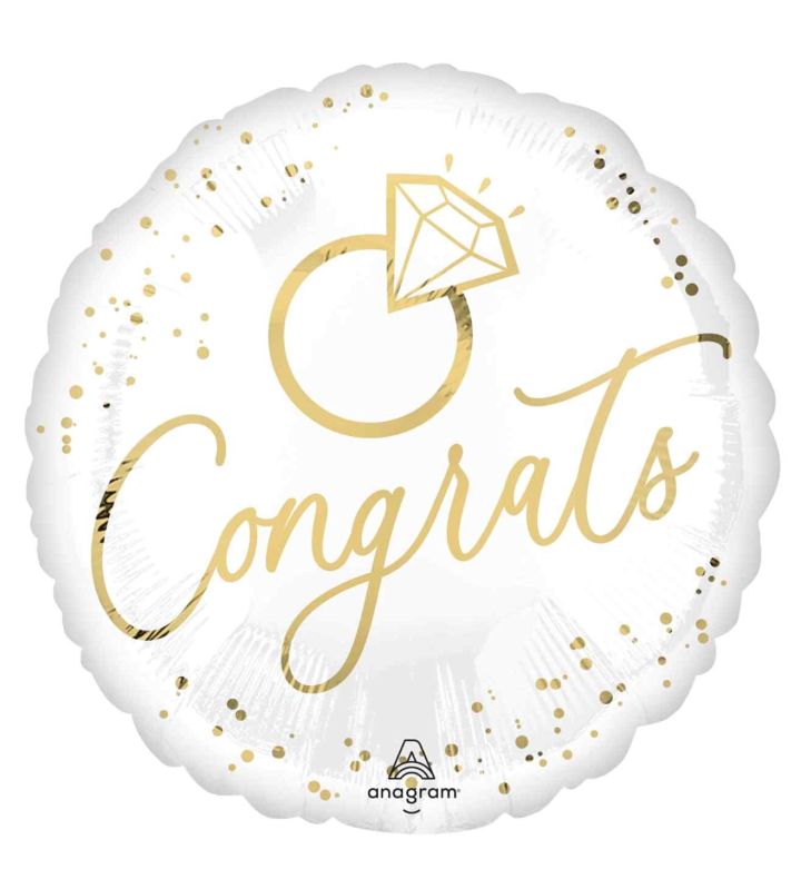 17" Anagram Gold Wedding Foil Balloon