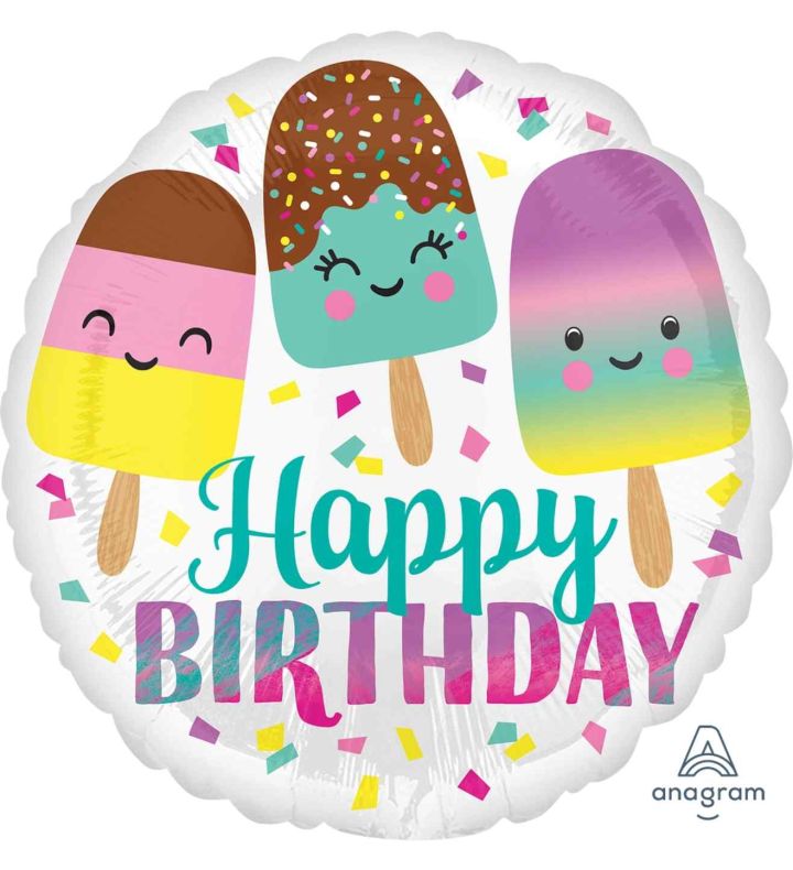 17" Anagram Ice Cream Birthday Foil Balloons