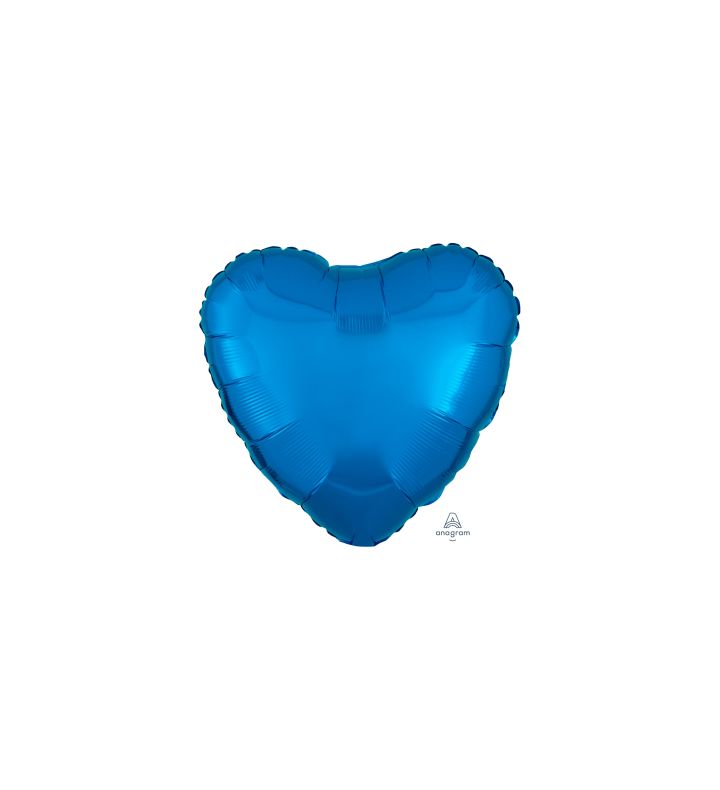 17" Anagram Metallic Blue Heart