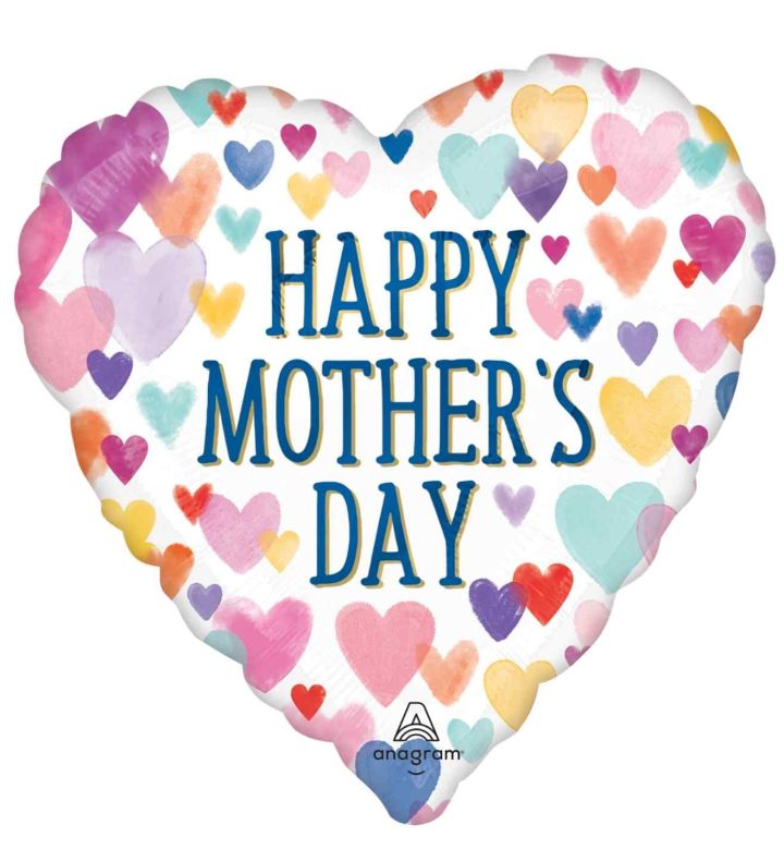 18" Anagram Hearts Happy Mother's Day Foil Balloon